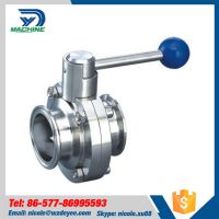 China Hot Sales Sanitary Stainless Steel Tri Clamped Butterfly Valve