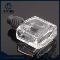 Fancy 8ml flat square clear glassgel polish bottle