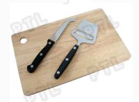 3-piece cheese set(rectangular wooden cutting board &amp; S/S knife and peeler) 