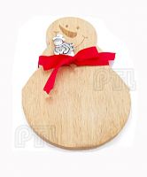 snowman-shaped wooden cheese cutting board 