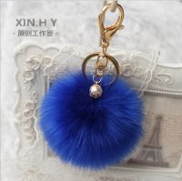  New 8CM Beauty Pompom Ball Key Chain Ring Charm Handbag-21