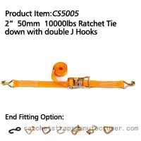 CS5005 2&acirc; 50mm 10000lbs Ratchet Tie down with double J Hooks