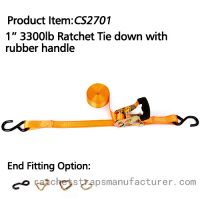 CS2701 1&acirc; 3300lbs Ratchet Tie down with Rubber handle