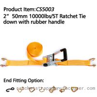 CS5003 2&quot; 50mm 1000lbs/5T Ratchet Tie down with rubber handle