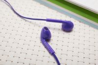 In-Ear Stereo Purple Earphone 3.5mm Headphones Headset with Mic for Iphone