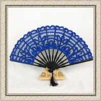 100% hand embroidery bamboo-based lace fan 