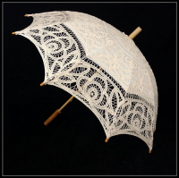 100% Hand Made Lace Sun Umbrella For Western Court Weddings White 