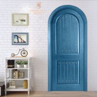 HONMAX latest modern Mediterranean style interior solid wood arch door