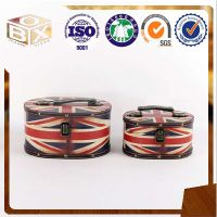 Round PU leather wholesale handle home storage box