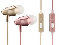 2016 HOt Selling Wired Earphone Eletroplated Shiny Headsets