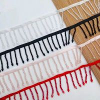 Sewing lace ribbon fabric glass beaded lace decoration, DIY curtain clothing accessories crystal two-color beaded tassel decoration