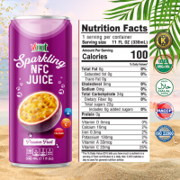 330ml VINUT Passion Fruit Sparkling Drink Free Sample Free Label New Packing
