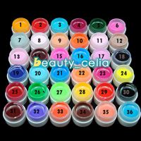 1/36Pc Solid Pure Mix Color UV Gel Acrylic Set Builder Polish Nail Art Decor Kit