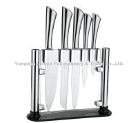 stainless steel kitchen knife set with holder