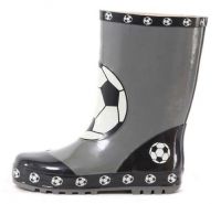 Children Football Printed Rubebr Rain Boots