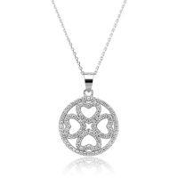 Fashion Women Necklace 925 Sterling Silver Pendant Necklace Four Leaf Clover Necklace 925 Silver Necklace