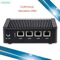 4lan mini pc J1900 Hystou new design support ram ssd and hdd barebone mini pc