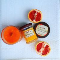 Scented Soy Candles In Glass Jar With Wooden Wicks And Wooden Lids