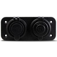 CH4x4 12v Power &amp; Dual USB Socket Flush Mount