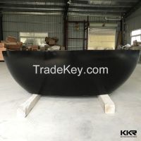 Artificial stone bowl shape solid surface acrylic bathtub freestanding