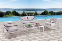 Outdoor furniture brushed aluminium brushed polywood coffee table sofa