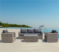 Luxury outdoor furniture hotel use round rattan garden sofa set