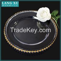 wholesale rose gold glass charger plates wholesale