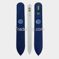 Luxury style glass nail files with Swarovsky crystals, clear