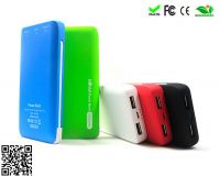 new 2014 polymer slim power banks 5000mah built-in cable