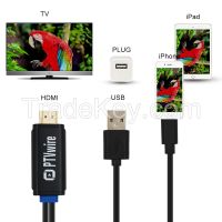 PLUG AND PLAY 8pin HDMI Adapter Lighning Cable HDTV AUDIO for iPhone