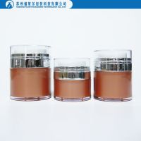 Plastic straight round foundation airless bottle