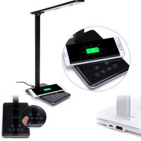 LED Desk Reading Lamp for Eye Protecting with Wireless Charging Pad