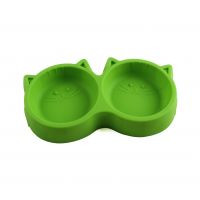 Silicone cat face pet bowl