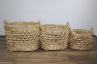 Set of 3 oval water hyacinth baskets SD7992A/3NA