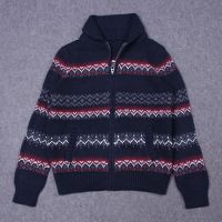 Men's 70% Acrylic 30% Wool Knitted Jacquard Cardigan