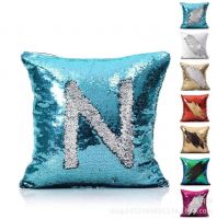 Two Colors Decorative Mermaid Pillow Reversible Sequins Pillow Cases Cushion Cover 16 X 16"(40x40cm)