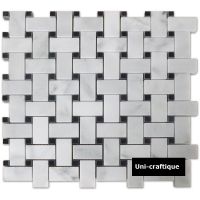 Basket weave marble mosaic tiles