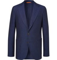 Dark Navy Slim Fit Linen Casual Suits