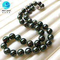 10-12mm saltwater tahitian black pearl jewelry,choker pearl necklace ,best gift for her