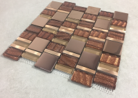 Glass mix aluminium mosaic tile