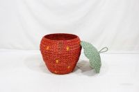 Artex Dong Thap, Natural Straw Strawberry Basket – Handwoven Water Hyacinth Decor from Vietnam