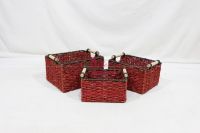 Handwoven Seagrass Storage Basket With Handles