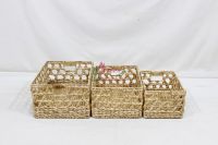 Handmade Water Hyacinth Basket for Home Storage &amp; Decor-SD20653C-3NA