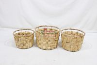 Natural Water Hyacinth Woven Basket – Eco-Friendly Storage Solution-SD20659A-3NA