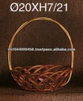 Round bamboo basket with handles