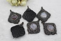 Wholesale Agate Geode Pendant,paved Rhinestone