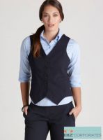 Corporate Uniforms Online- Comfort Wool Ladies Peaked Vest with Knitted Back