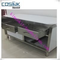 China OEM manufacture stainless steel commercial kitchen worktable with bottom shelf