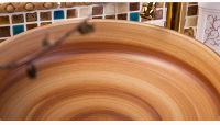 Jingdezhen Gucheng Luxury Vanity Modern Artistic Bathroom Round Ceramic Vessel Sink Art Basin