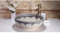 Jingdezhen Gucheng European Style Handmade Luxury Artistic Sanitary Ware Small Round Bathroom Ceramic Vessel Sink